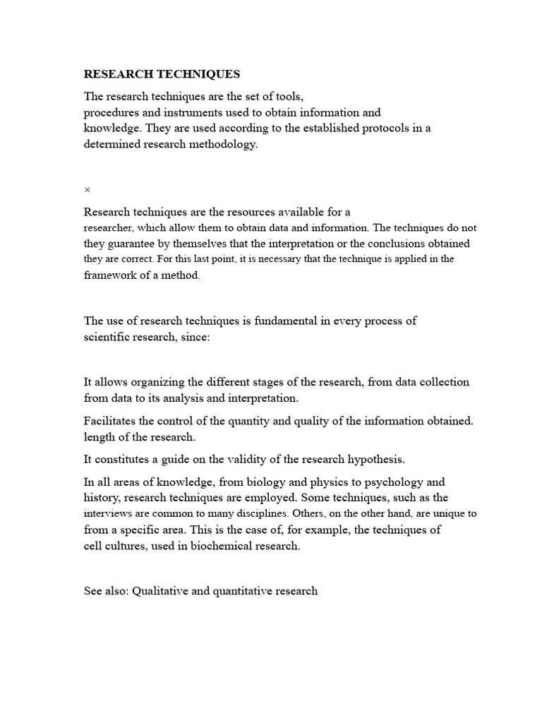 Essential Research Techniques Explained | PDF | Methodology ...