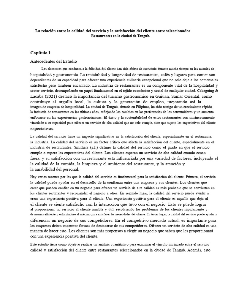 La Relación Entre La Calidad Del Servicio y La Satisfacción Del Cliente ...