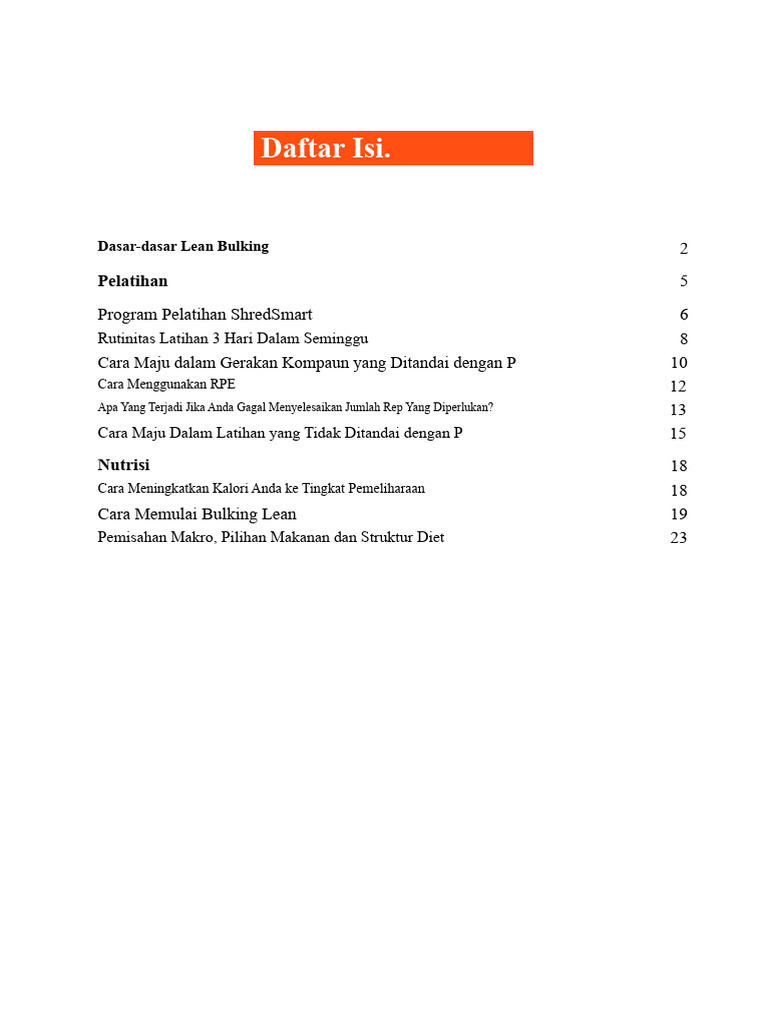 Panduan Lengkap Lean Bulking | PDF