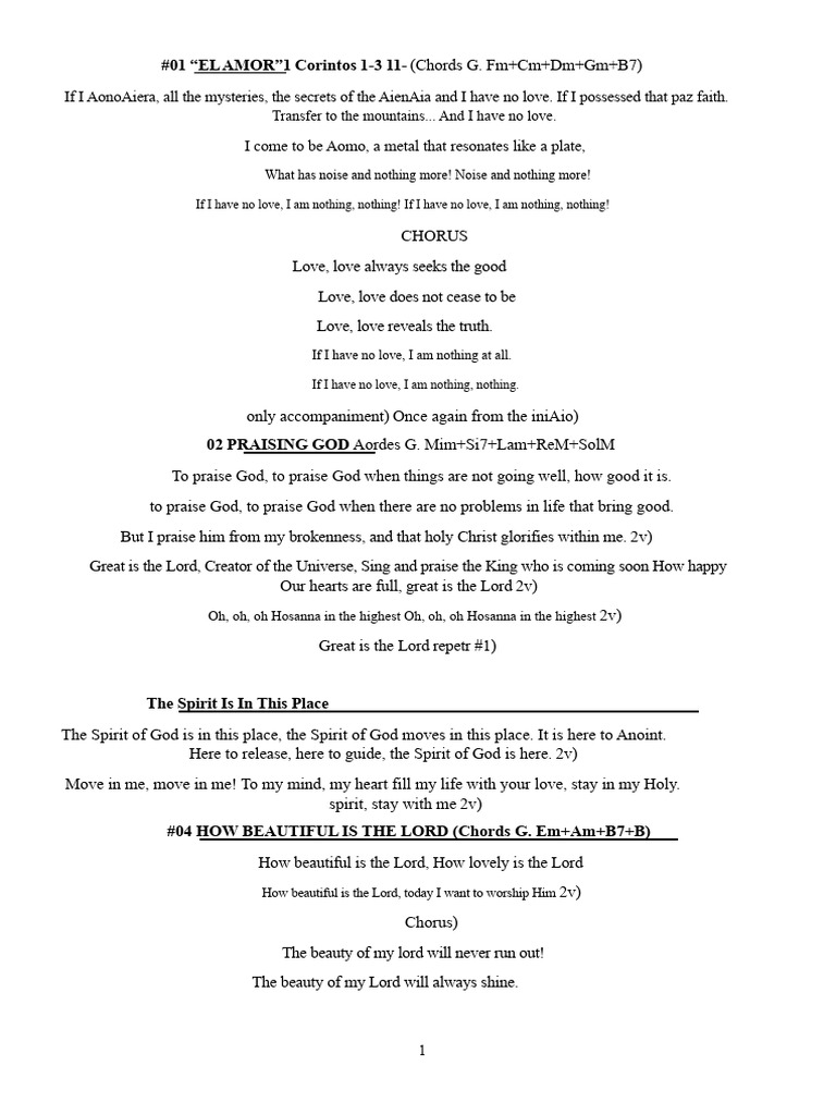 Worship Songs and Chords Collection | PDF | Jesus | Glory (Religion)
