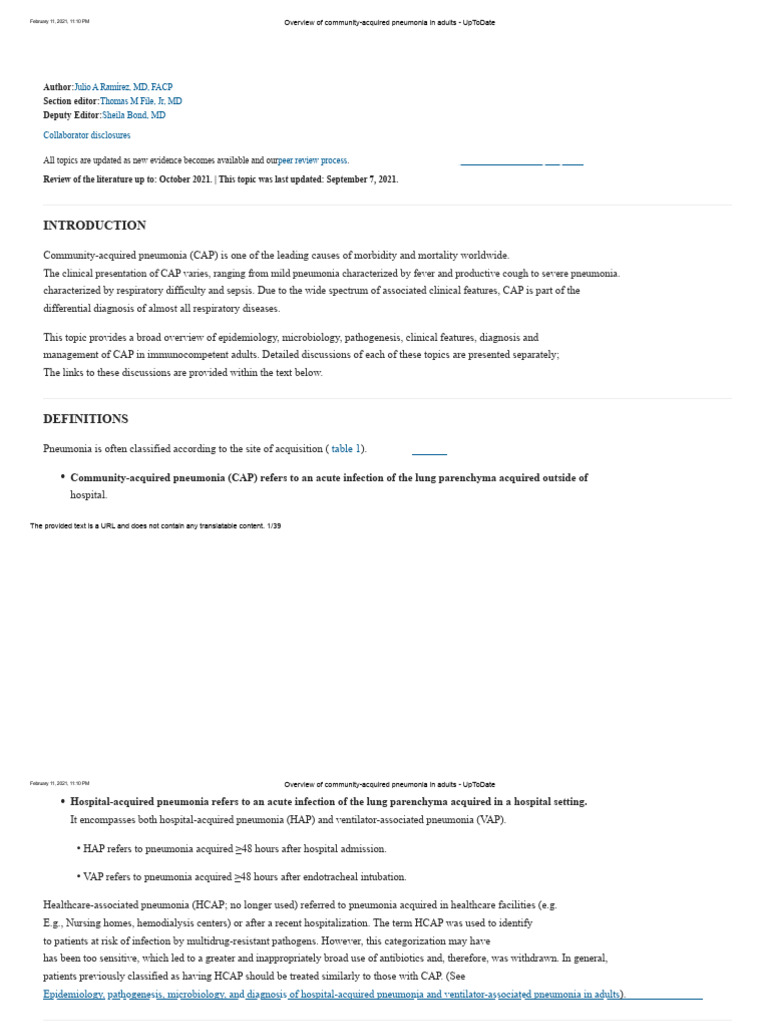 General Description of Community-Acquired Pneumonia in Adults ...