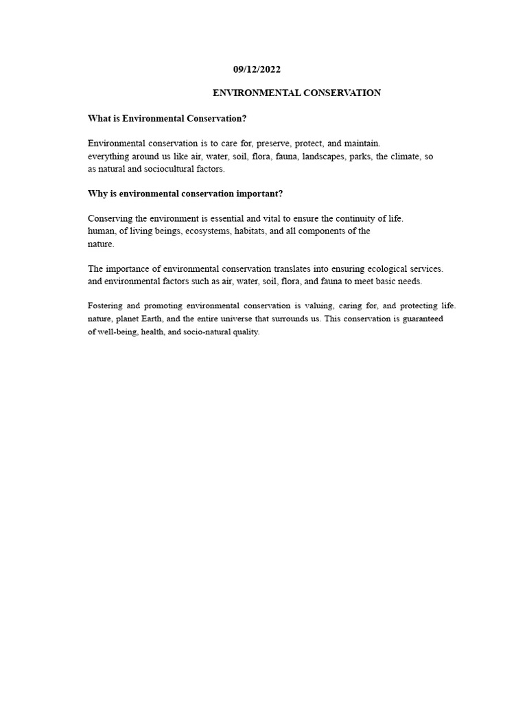 Talk 09-12 - Environmental Conservation | PDF
