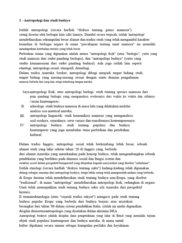 Antropologi Budaya: Definisi dan Evolusi | PDF