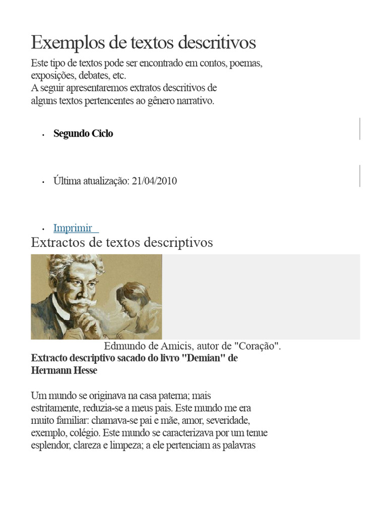 Exemplos de Textos Descritivos | PDF | Odisseia