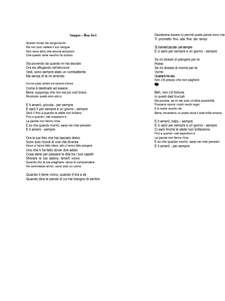 Bon Jovi - Always - Testo | PDF