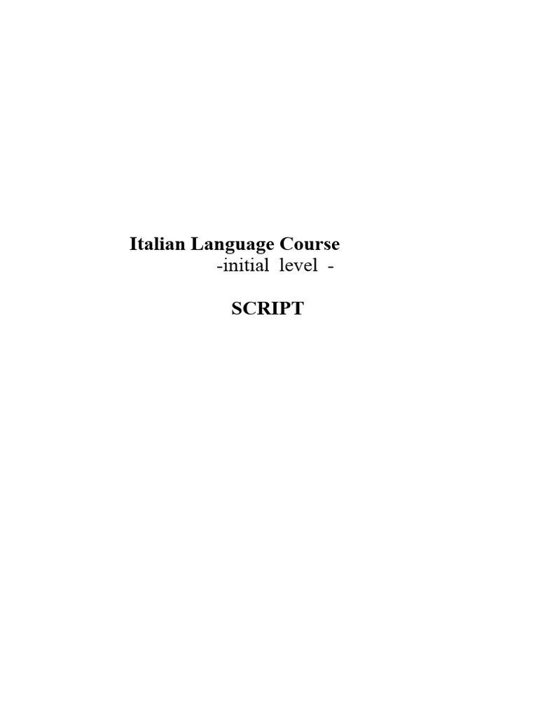 Beginner's Italian Language Course | PDF | Linguistics | Linguistic ...