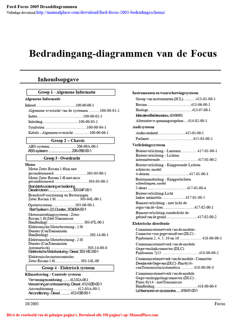 Ford Focus 2005 Bedrading Schemas Pdf 
