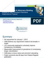 April 2012 Policy & Advocacy Briefing: Analysis of CMS Consultant Pharmacist Independence Proposal