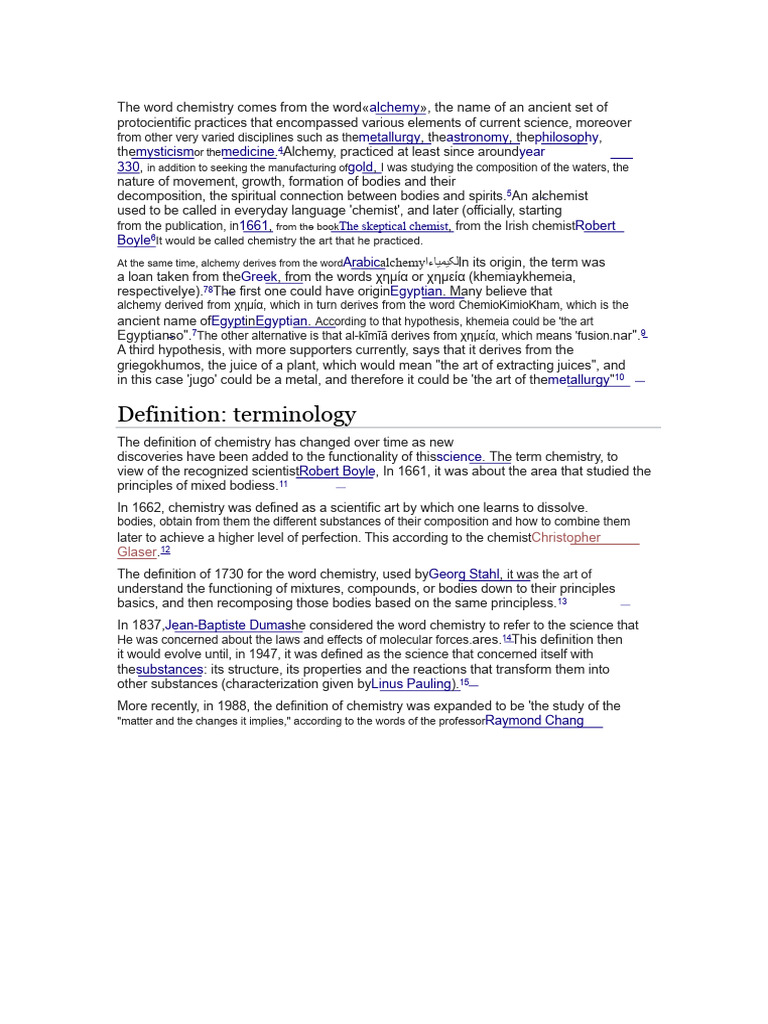 Etymology of Chemistry Explained | PDF | Chemistry | Alchemy