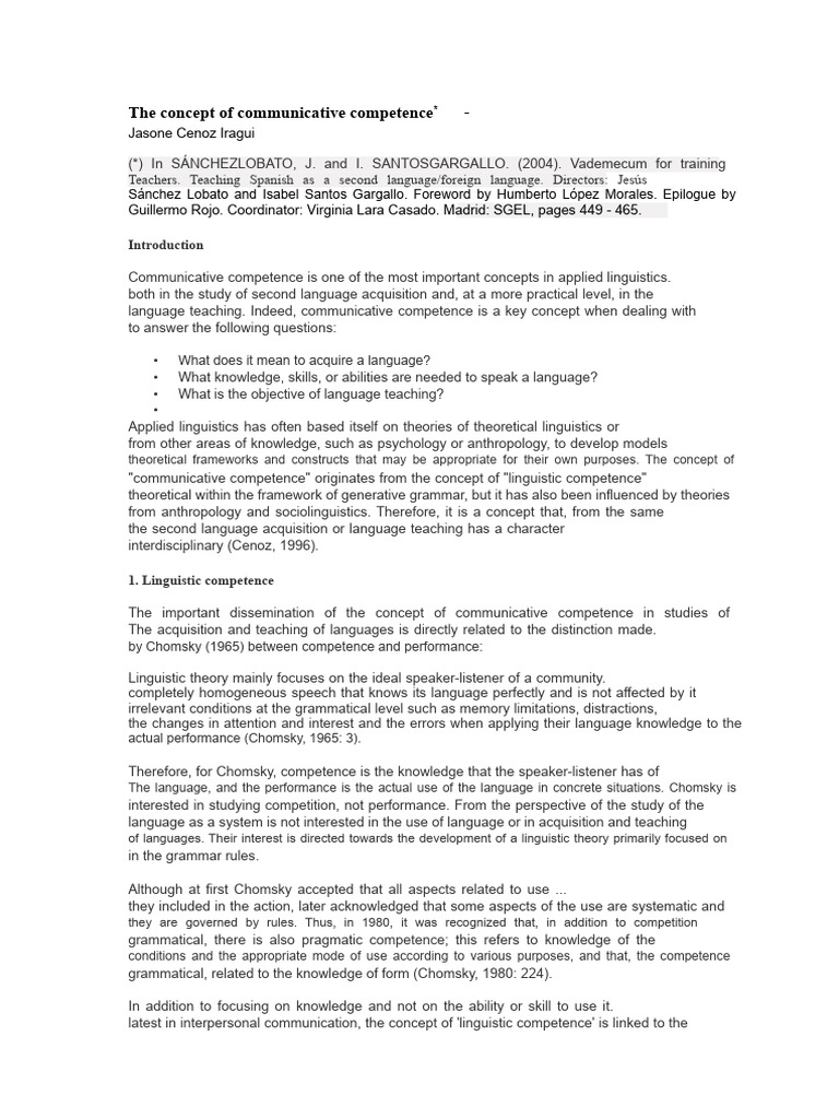 Understanding Communicative Competence | PDF | Multilingualism ...