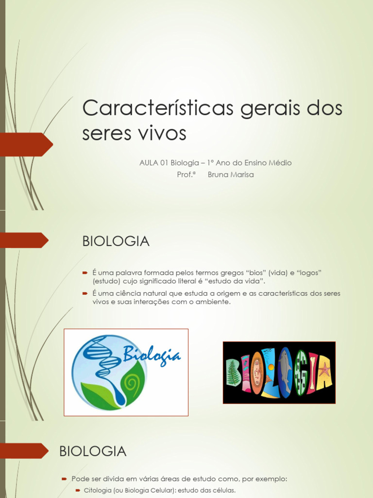 Características dos Seres Vivos na Biologia | PDF | Organismos | Célula ...