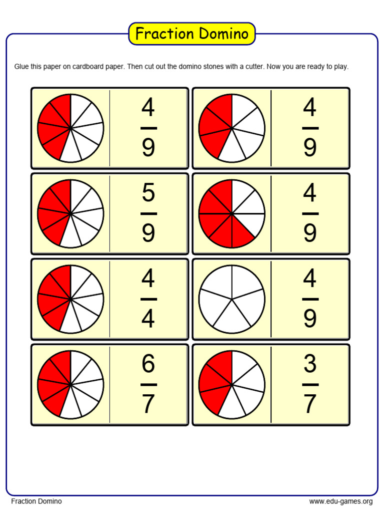 Fraction Domino Game Instructions | PDF