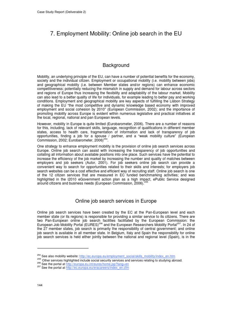 Employment Mobility Case Study | PDF | Employment | European Union