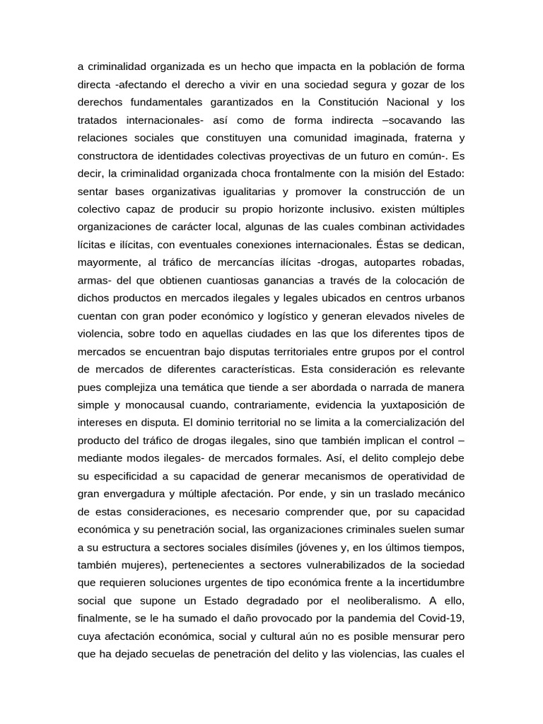 Impacto de la Criminalidad Organizada | PDF | Crimen organizado ...