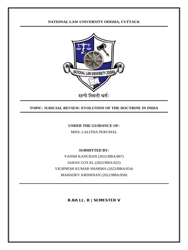 Evolution of Judicial Review in India | PDF | Judicial Review | Supreme ...