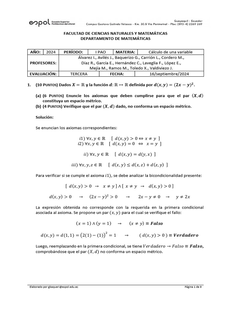 2024 I PAO CUV Ex3 Presencial Solución | PDF | Línea (geometría ...
