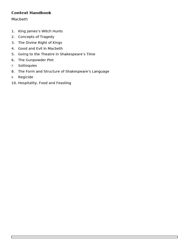 Context Handbook For Macbeth | PDF | Macbeth