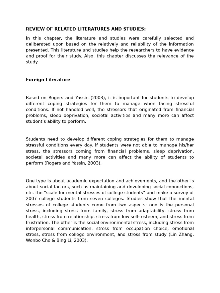 Coping Strategies for College Student Stress | PDF | Stress (Biology ...