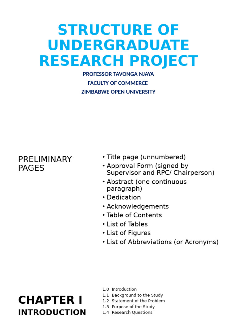 Structure of Facom Undergraduate Research Project, BBFH408 | PDF ...