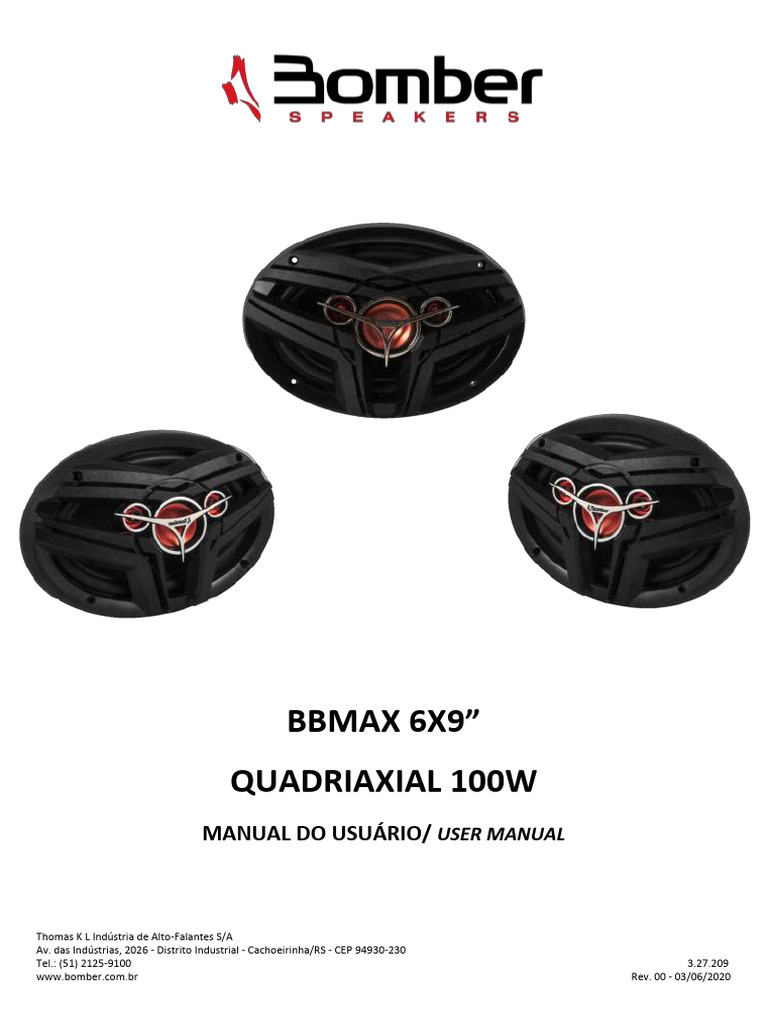 3.27.209 - Manual Quadriaxial Bbmax 100w | PDF | Alto-falante | Som