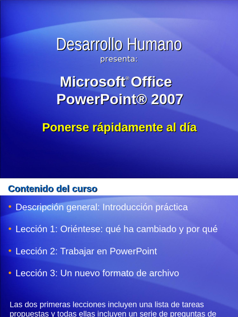Guía rápida de PowerPoint 2007 | PDF | Microsoft PowerPoint | Botón ...