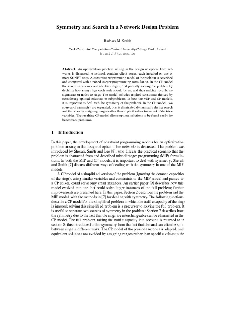 Symmetry Search Network Design | PDF | Mathematical Optimization ...