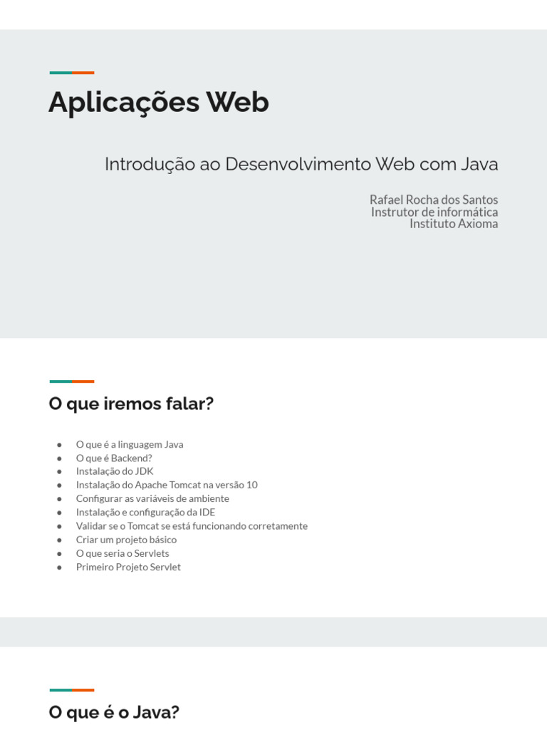 Aula 5 - Introdução Ao Desenvolvimento Web Com Java | PDF | Classe ...