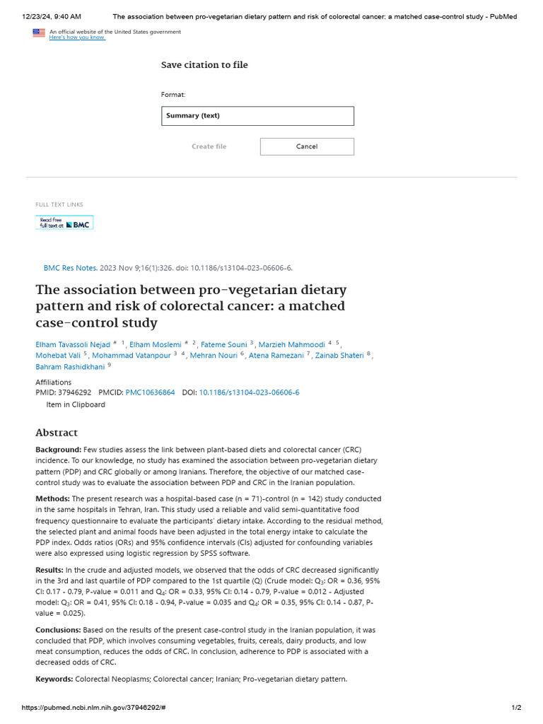 The Association Between Pro-Vegetarian Dietary Pattern and Risk of ...