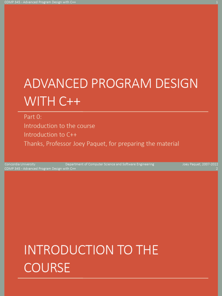 COMP 345 C++ Course Overview | PDF | C++ | Method (Computer Programming)