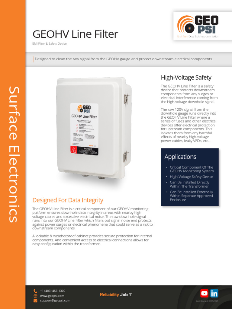 Geohv Line Filter | PDF | High Voltage | Electromagnetic Interference