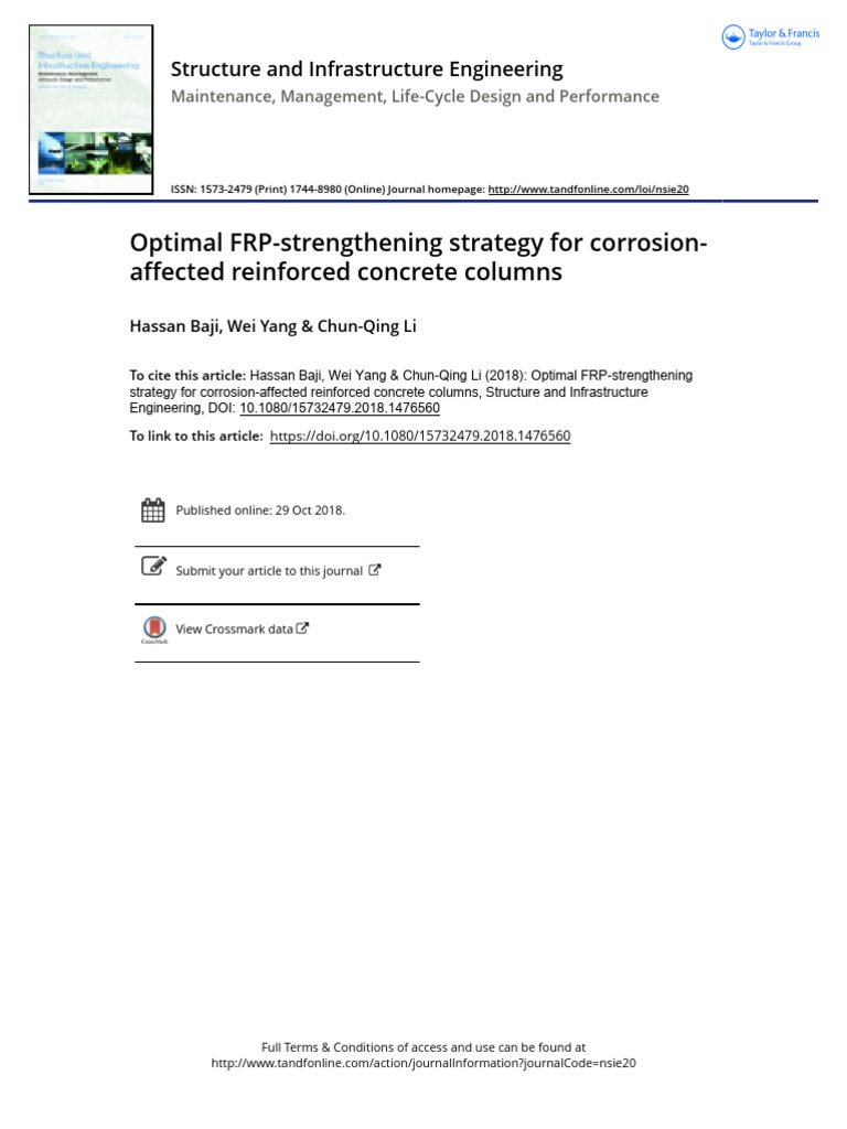 Optimal FRP Strengthening for RC Columns | PDF | Strength Of Materials ...