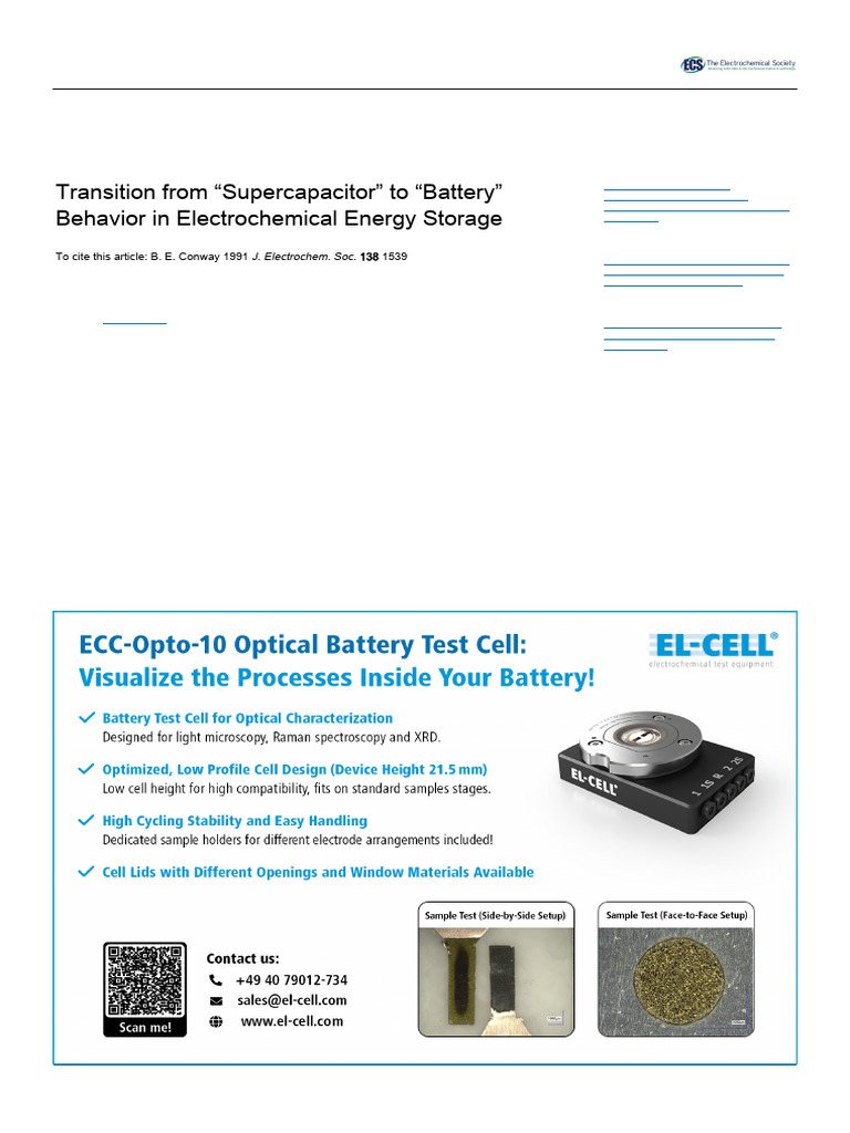 Supercapacitor to Battery Transition Analysis | PDF | Capacitor ...