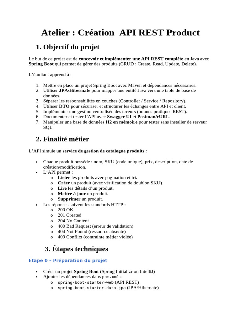 API REST pour Gestion de Produits en Java | PDF | Programmation ...