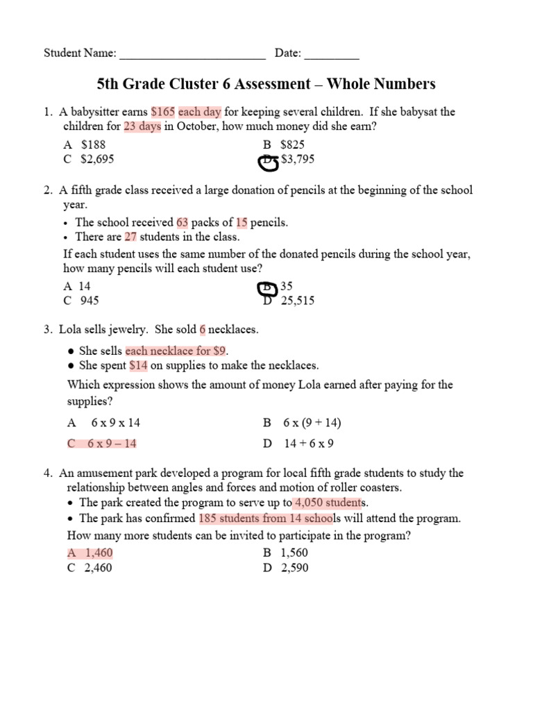 Unit 6 CFA Whole Numbers NBT 5 6 OA 2 | PDF | Chess Openings | Chess