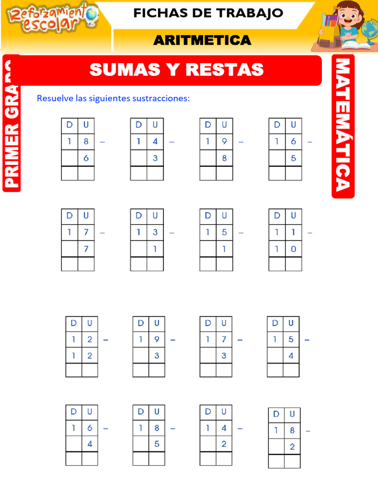 Ejercicios de Sumas y Restas para Niños | PDF | Aritmética | Matemáticas