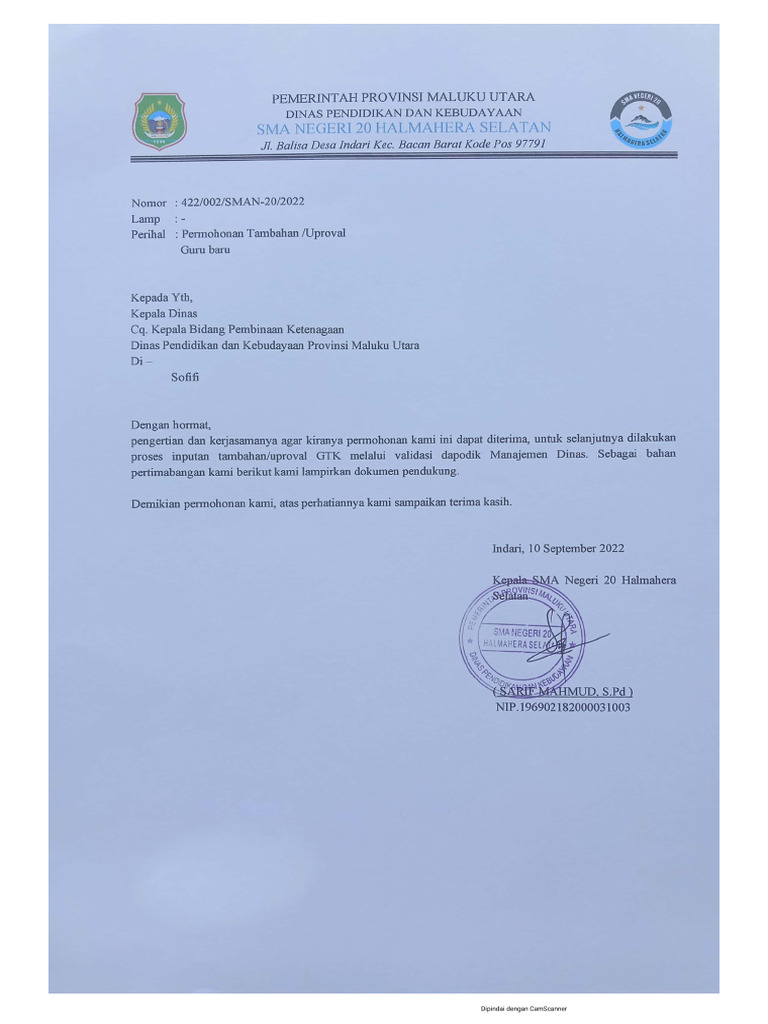 Surat Permohonan Aproval | PDF