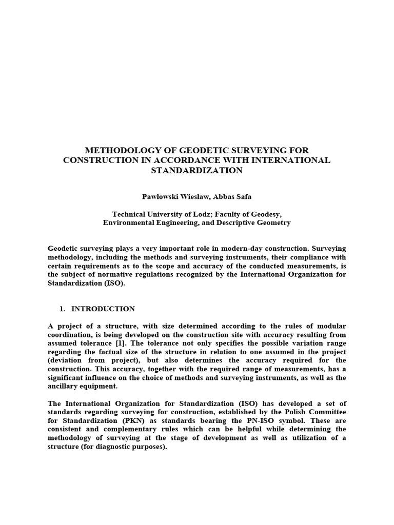 Geodetic Surveying Methodology for Construction | PDF | Surveying | Geodesy