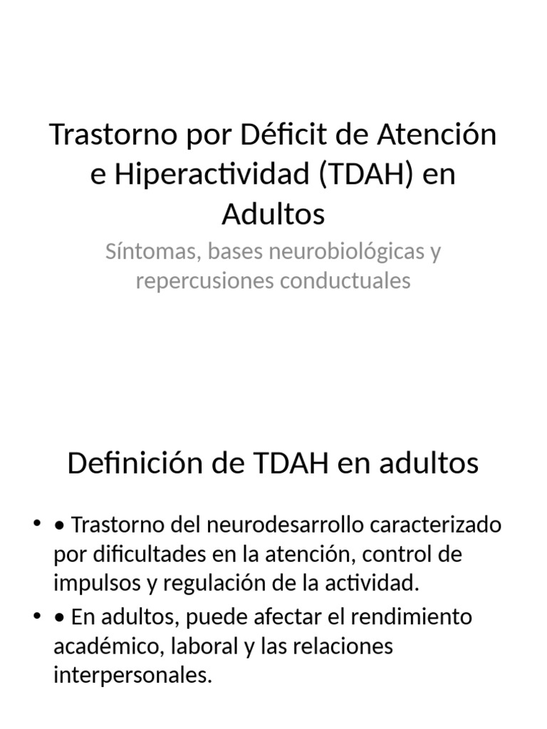 TDAH en Adultos: Síntomas y Tratamiento | PDF