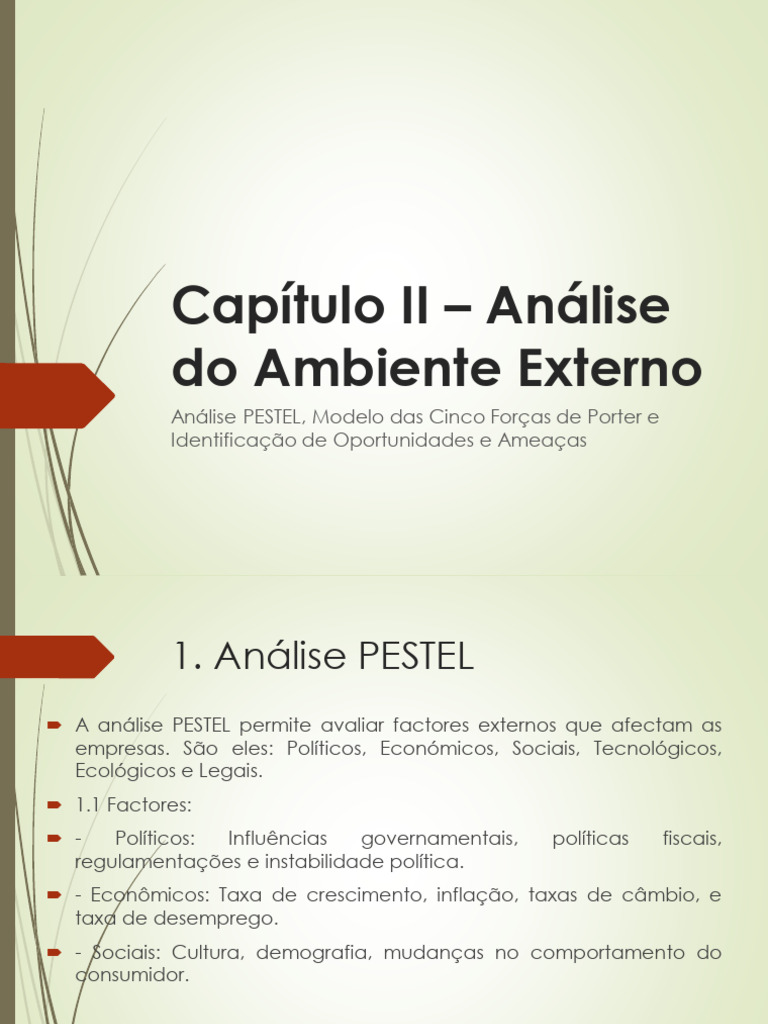 Análise PESTEL e Forças de Porter | PDF