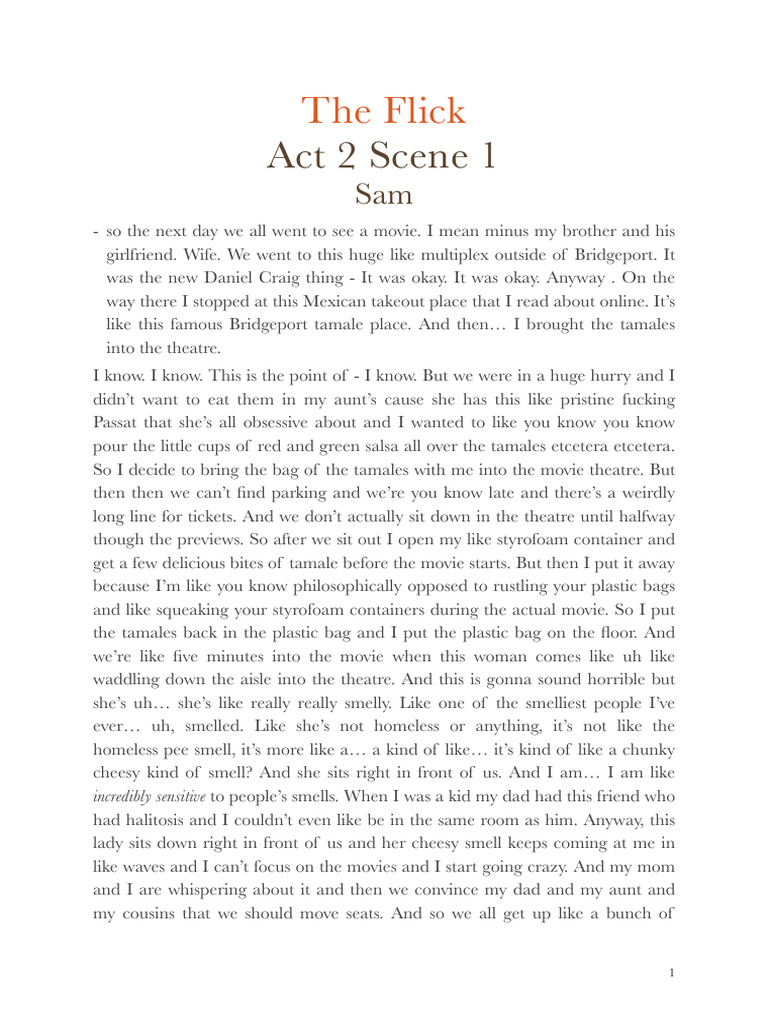 The Flick Monologue | PDF
