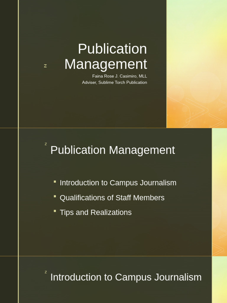 Campus Journalism Management Guide | PDF