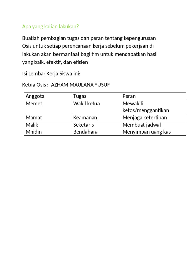 Tugas Osis Azham Maulana Yusuf | PDF