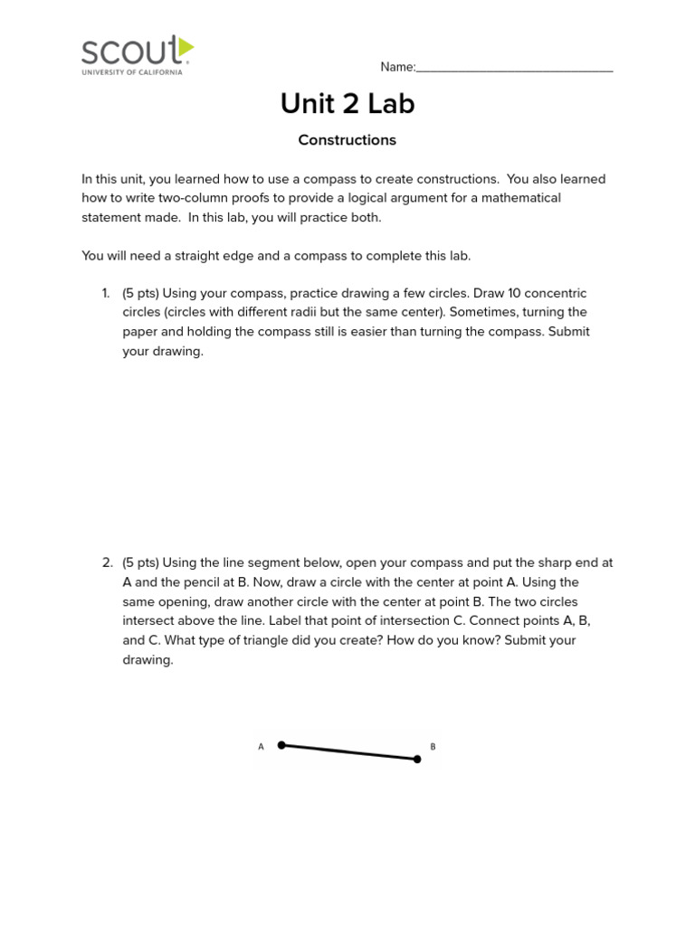Compass Constructions Lab Guide | PDF | Circle | Geometry