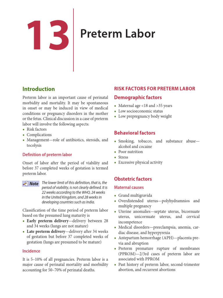 Understanding Preterm Labor Risks and Management | PDF | Preterm Birth ...