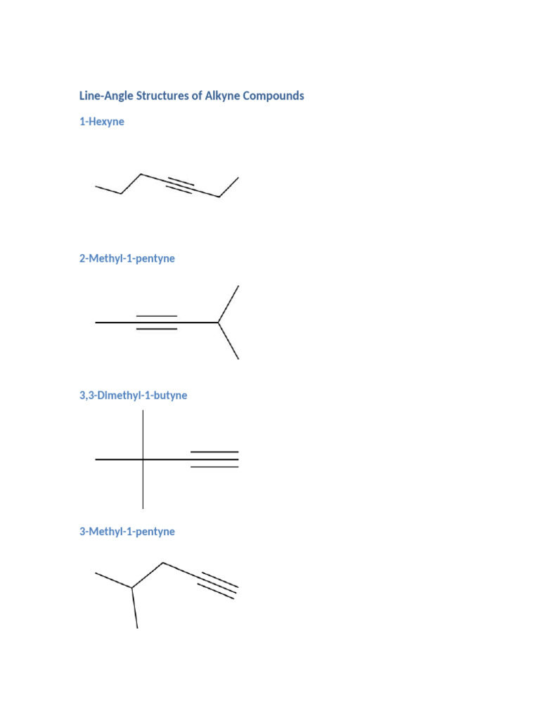 Alkyne Structures | PDF