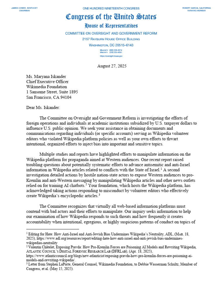 Letter To Wikimedia | PDF | Wikipedia