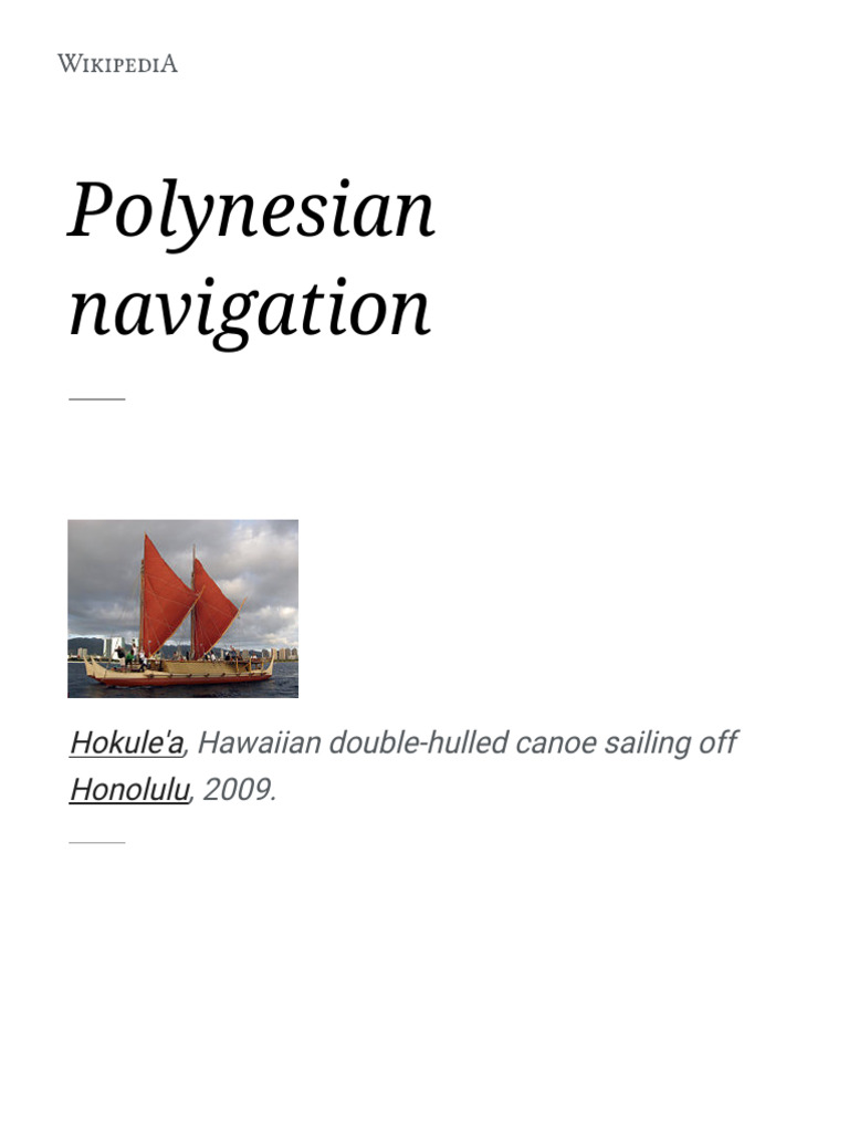 Traditional Polynesian Navigation Techniques | PDF | Polynesia