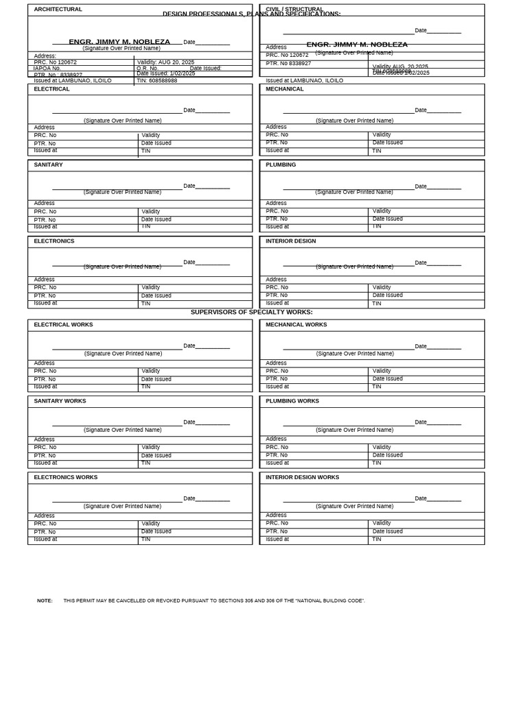 Engineering Permit Details and Validity | PDF