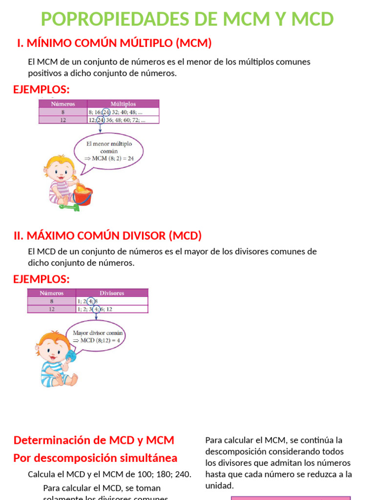 Propiedades de MCD y MCM + Fracciones | PDF