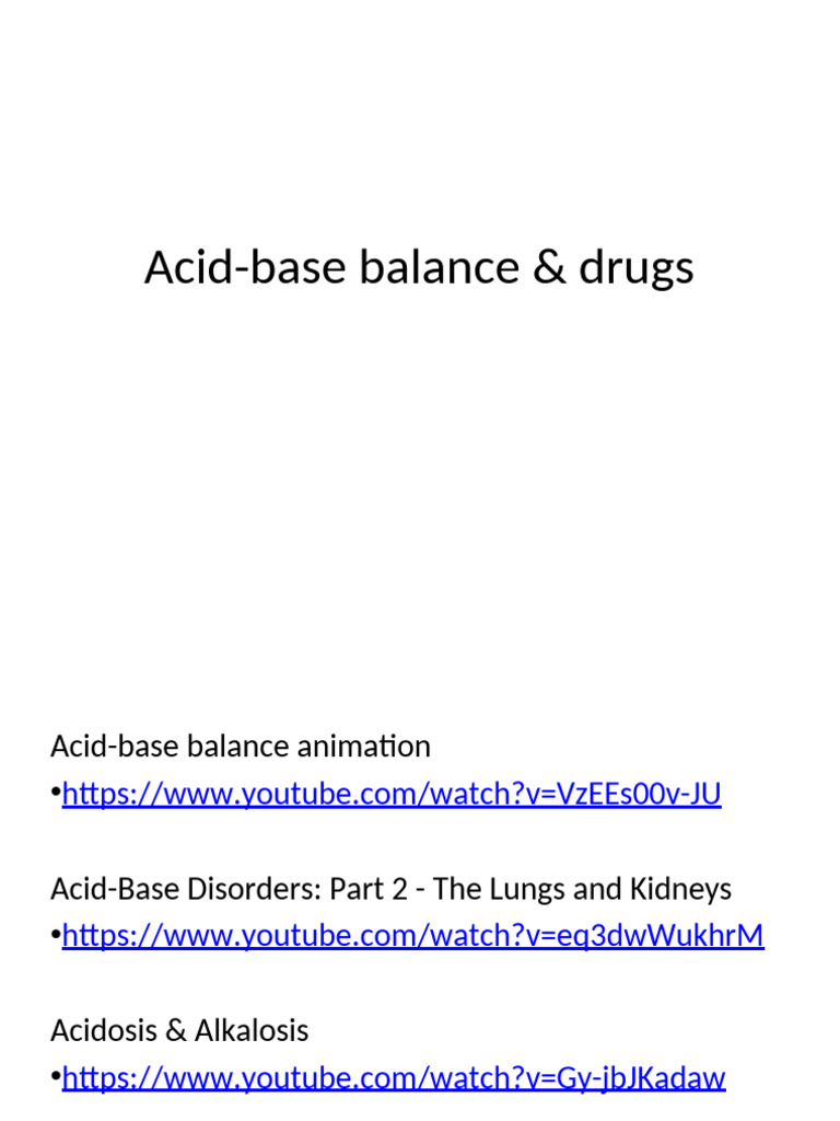 Acid-Base Balance and Drug Effects | PDF | Physiology